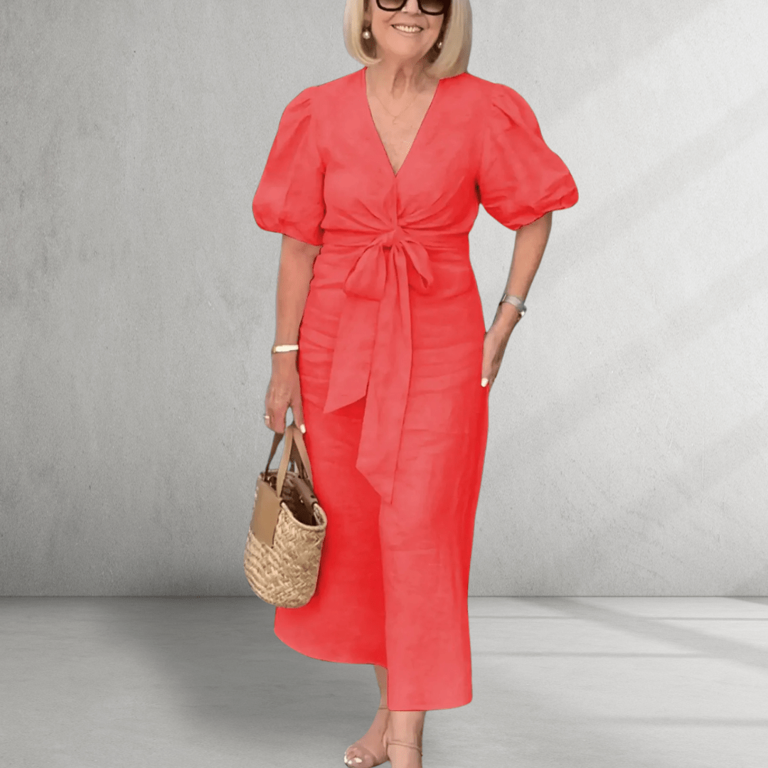 V Neck Cotton Dress