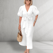 V Neck Cotton Dress