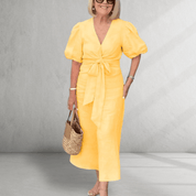 V Neck Cotton Dress