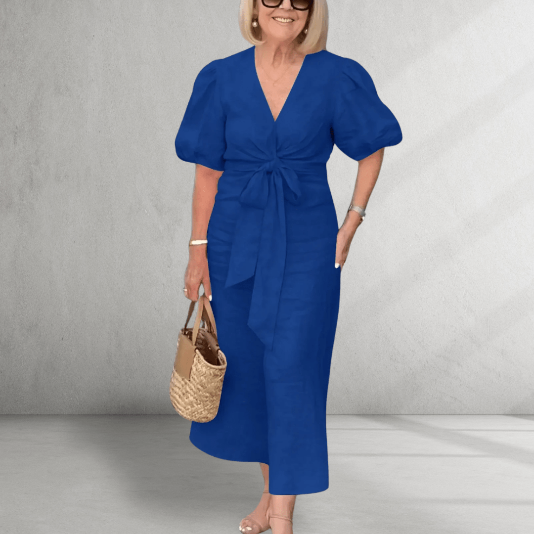 V Neck Cotton Dress