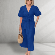 V Neck Cotton Dress
