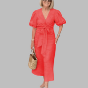 V Neck Cotton Dress