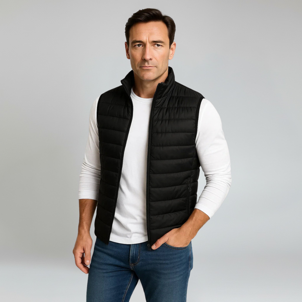 Vest – Mens – Autumn & Winter – Men's Cotton-Filled Sleeveless Winter Vest – Montford Co 1