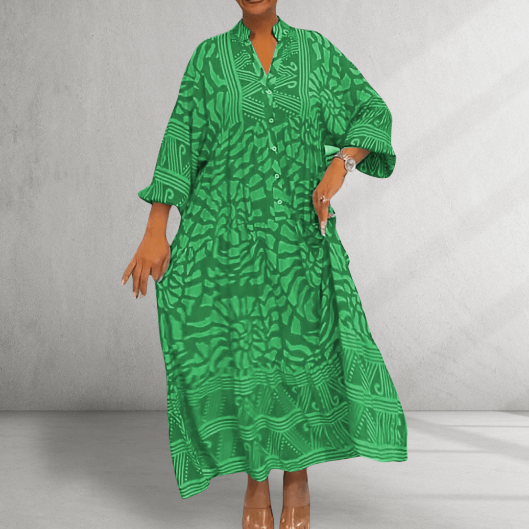 Vneck Printed Loose Dress