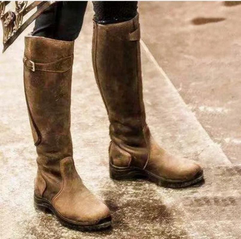 Waterproof Leather Winter Riding Boots for Women 4