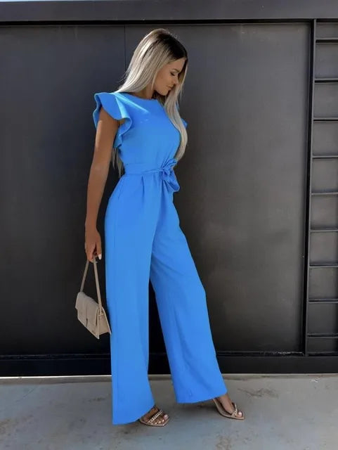Wide-Leg Jumpsuit – Ruffle Sleeves – Effortless Chic Style 6