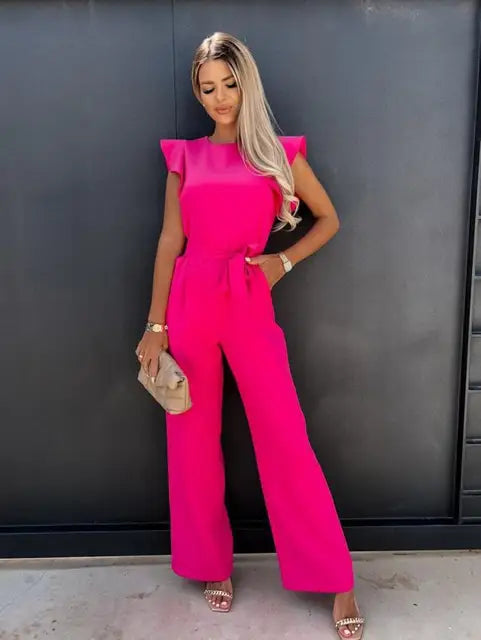 Wide-Leg Jumpsuit – Ruffle Sleeves – Effortless Chic Style 7
