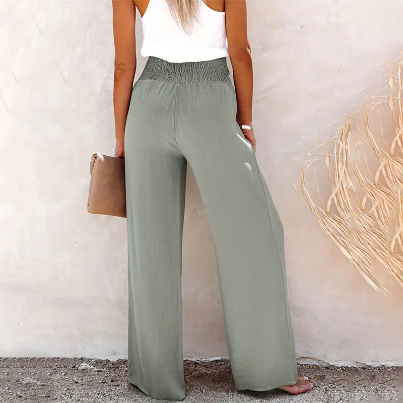 Wide Leg Trousers – Cotton Linen Blend – Casual Summer Style 2