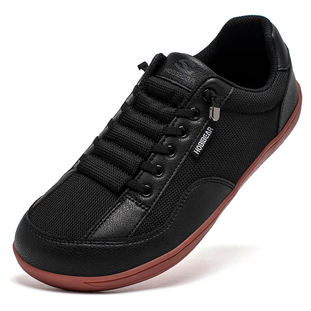 Women's Barefoot Shoes Black Size 8 Leather Minimalist Slip-On Sneakers 0