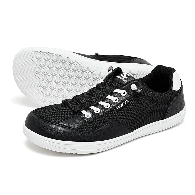 Women's Barefoot Shoes Black Size 8 Leather Minimalist Slip-On Sneakers 1