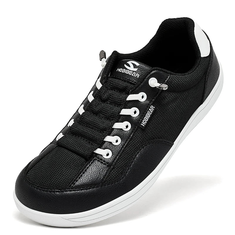 Women's Barefoot Shoes Black Size 8 Leather Minimalist Slip-On Sneakers 6