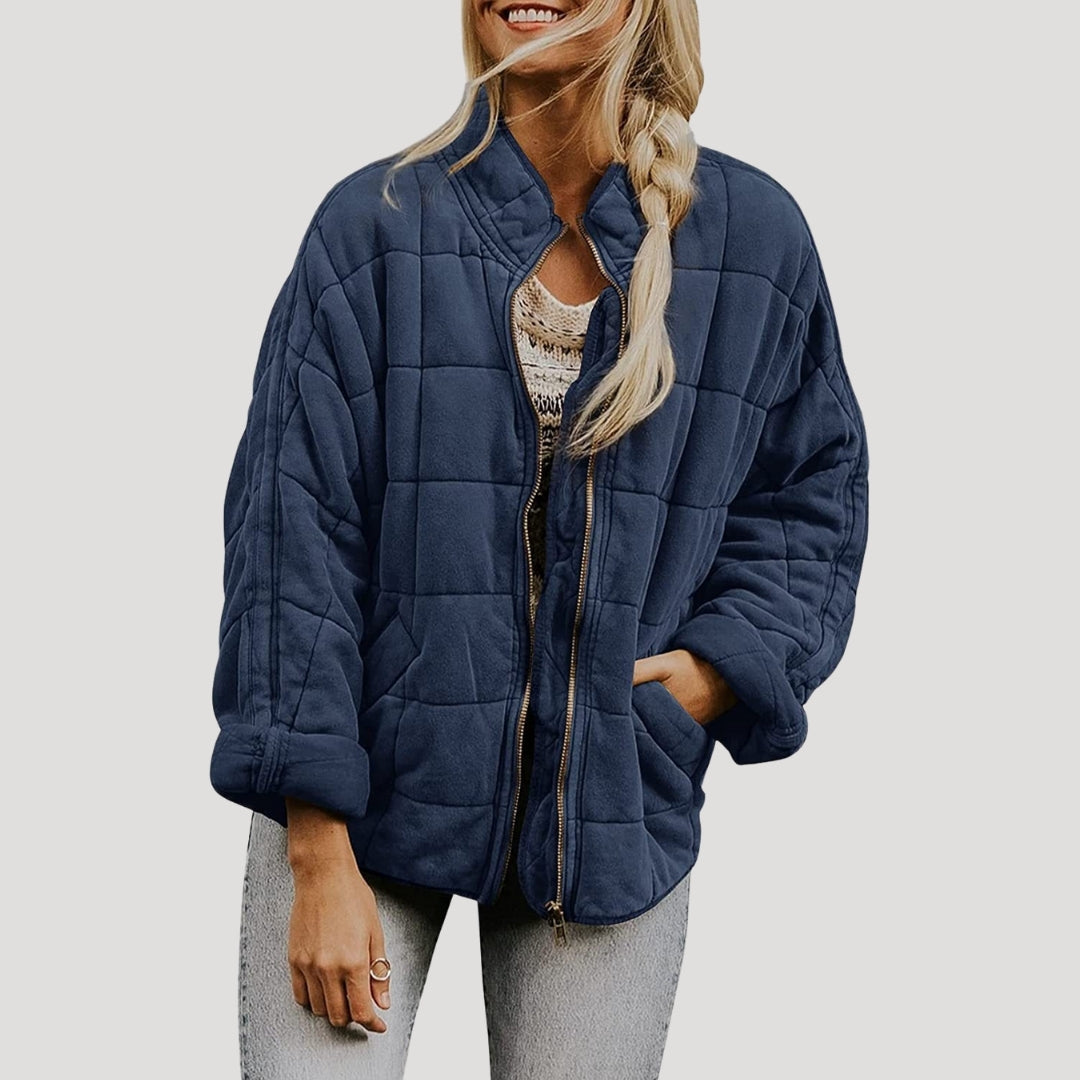 Women's Black Puffer Jacket Size M Quilted Polyester 4
