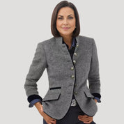 Women's Blazer Coat Grey Size M Wool Blend 1