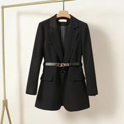 Women’s Blazer – Relaxed Fit – Belted Waist – Single Button 1