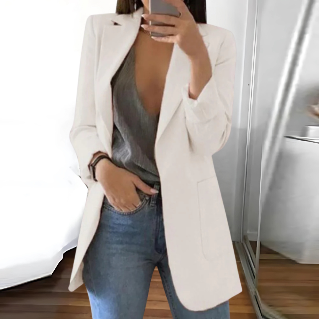 Women’s Blazer – Tailored Fit – Notched Lapel – Single-Breasted – Hip Length Wool Blend 4