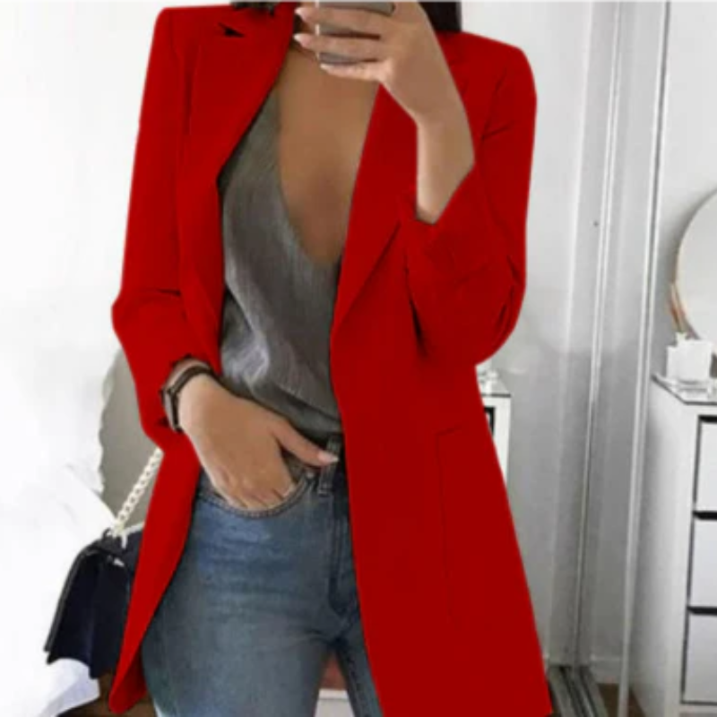 Women’s Blazer – Tailored Fit – Notched Lapel – Single-Breasted – Hip Length Wool Blend 5