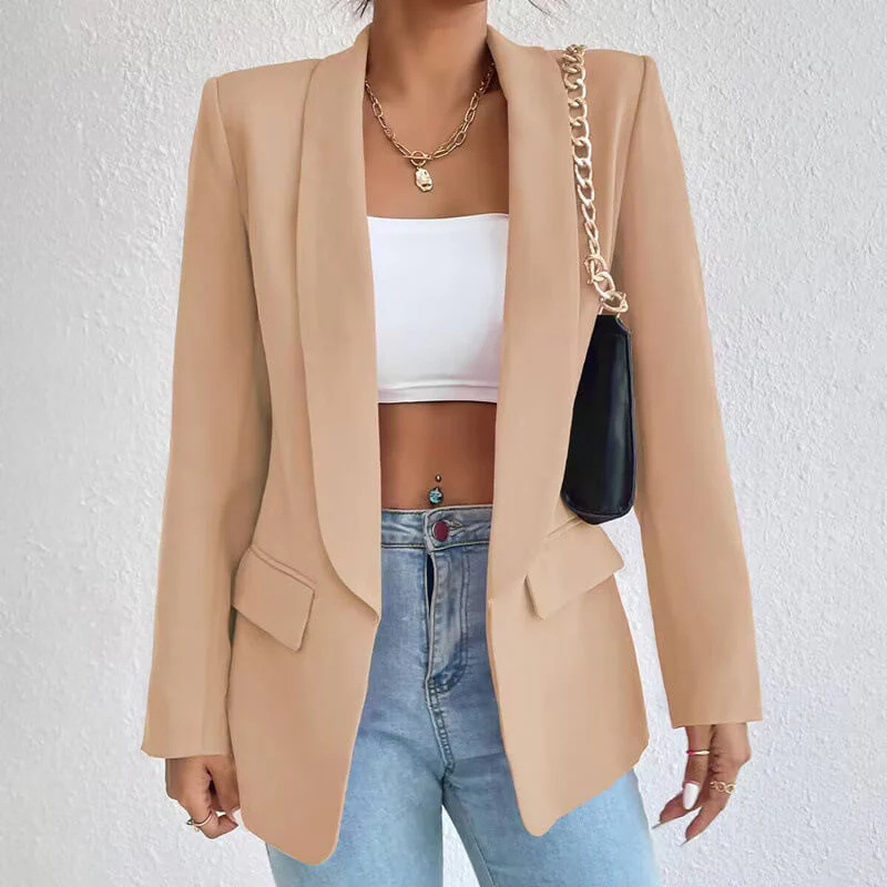 Women’s Blazer – Tailored Fit – Notched Lapel – Single Button – Flap Pockets 0