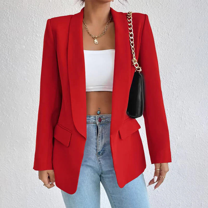 Women’s Blazer – Tailored Fit – Notched Lapel – Single Button – Flap Pockets 1