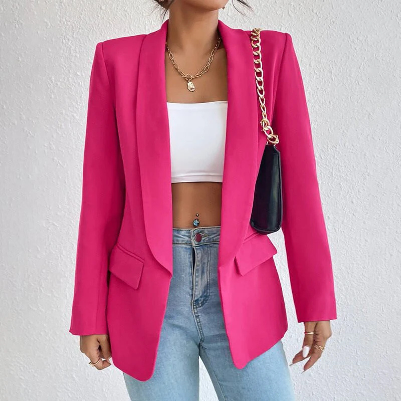 Women’s Blazer – Tailored Fit – Notched Lapel – Single Button – Flap Pockets 4