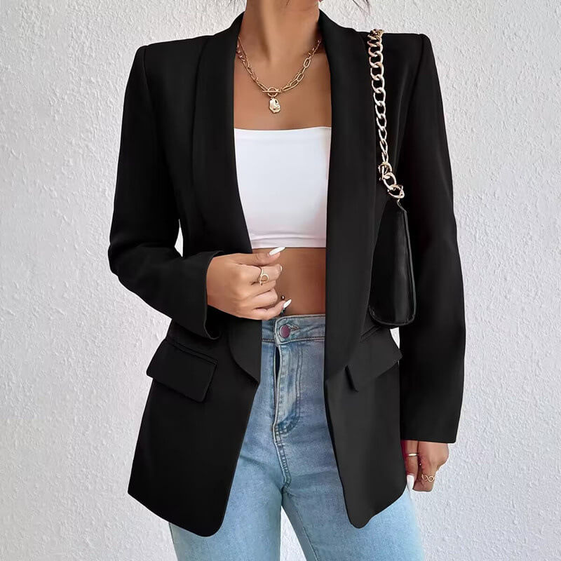 Women’s Blazer – Tailored Fit – Notched Lapel – Single Button – Flap Pockets 5