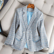 Women’s Blazer – Tailored Fit – Tweed Fabric – Double-Breasted – Notched Lapel 1