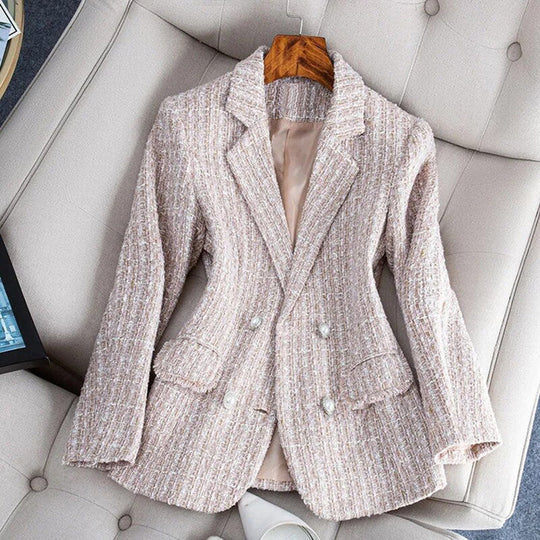 Women’s Blazer – Tailored Fit – Tweed Fabric – Double-Breasted – Notched Lapel 2