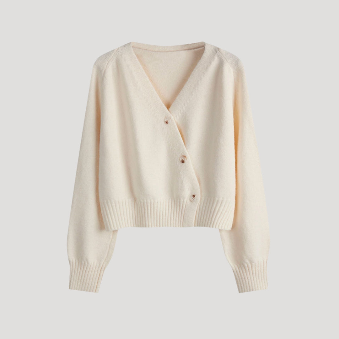 Women's Chunky Knit Cardigan Beige Size M Acrylic 0