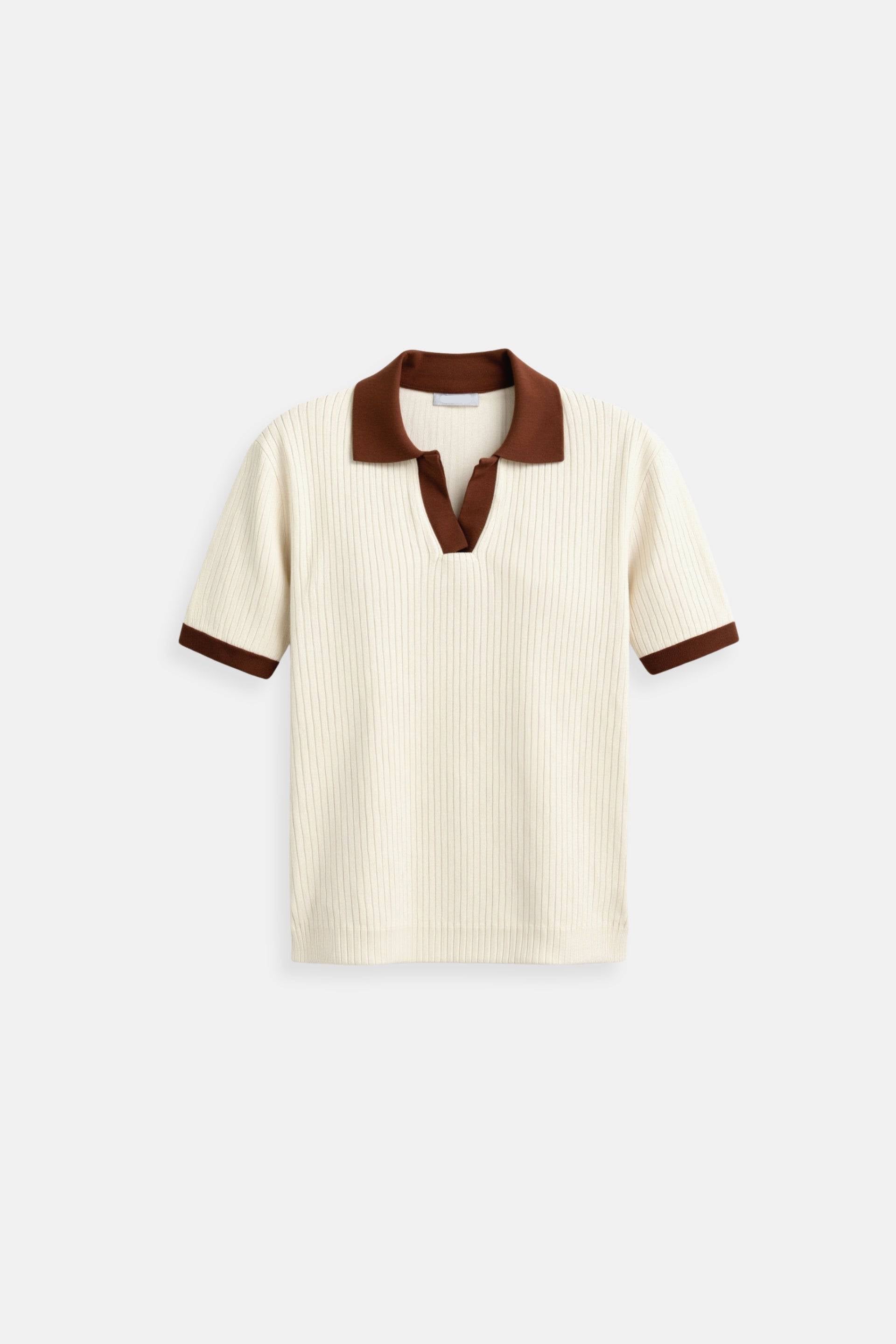 Women's Color Block Polo Shirt with Notched Collar 0