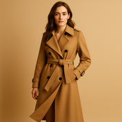 Women's Elegant Long Winter Coat with Double Buttons 0