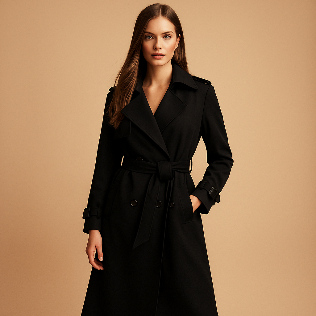 Women's Elegant Long Winter Coat with Double Buttons 2