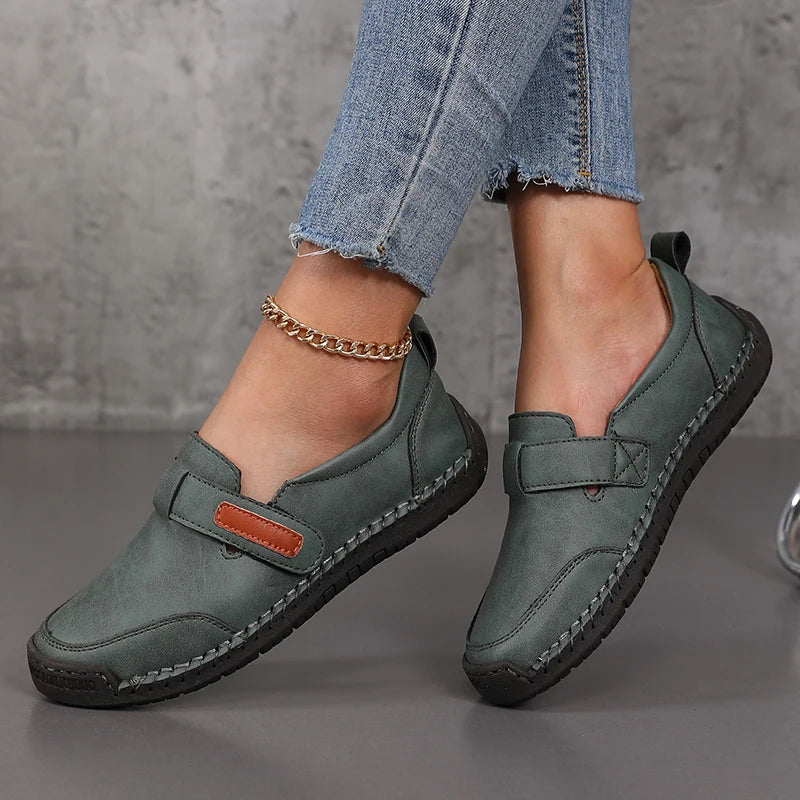Women's Loafers Brown Size 8 Leather Casual Slip-On Moccasins 6