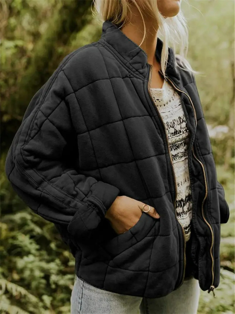 Women's Oversized Jacket Dark Gray Size M Polyester 2