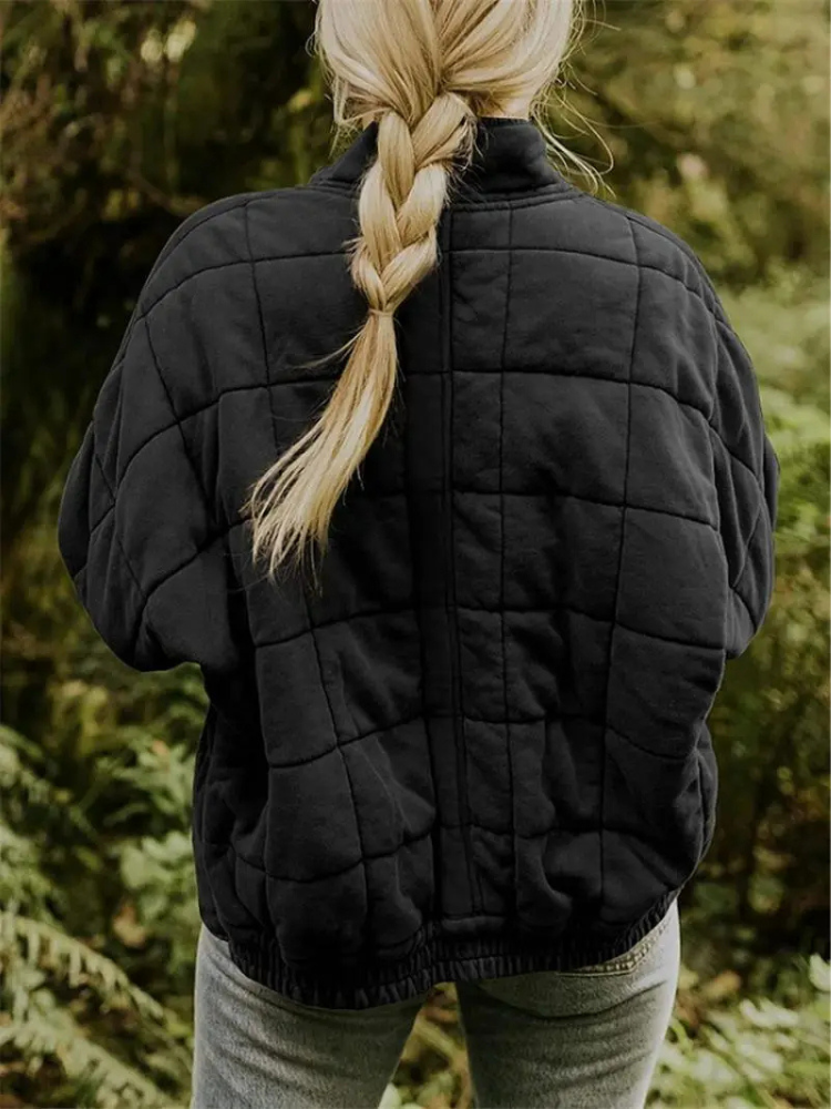 Women's Oversized Jacket Dark Gray Size M Polyester 3
