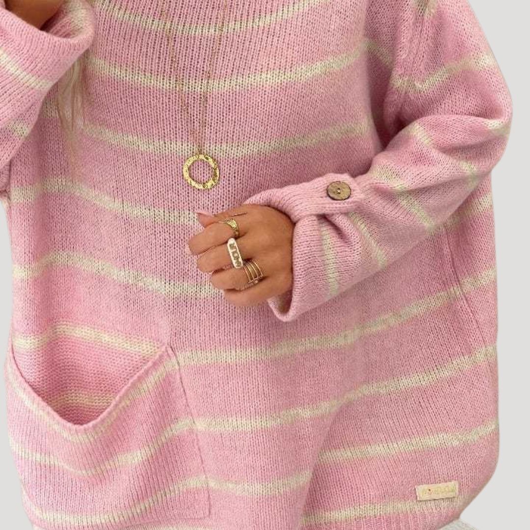 Women's Oversized Jumper Striped Size L Acrylic 2