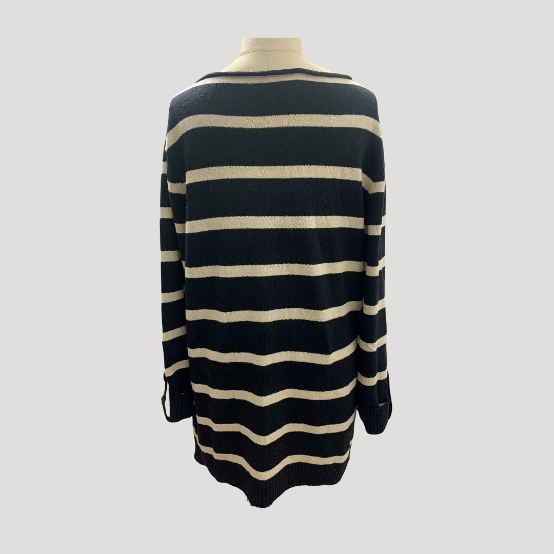 Women's Oversized Jumper Striped Size L Acrylic 5