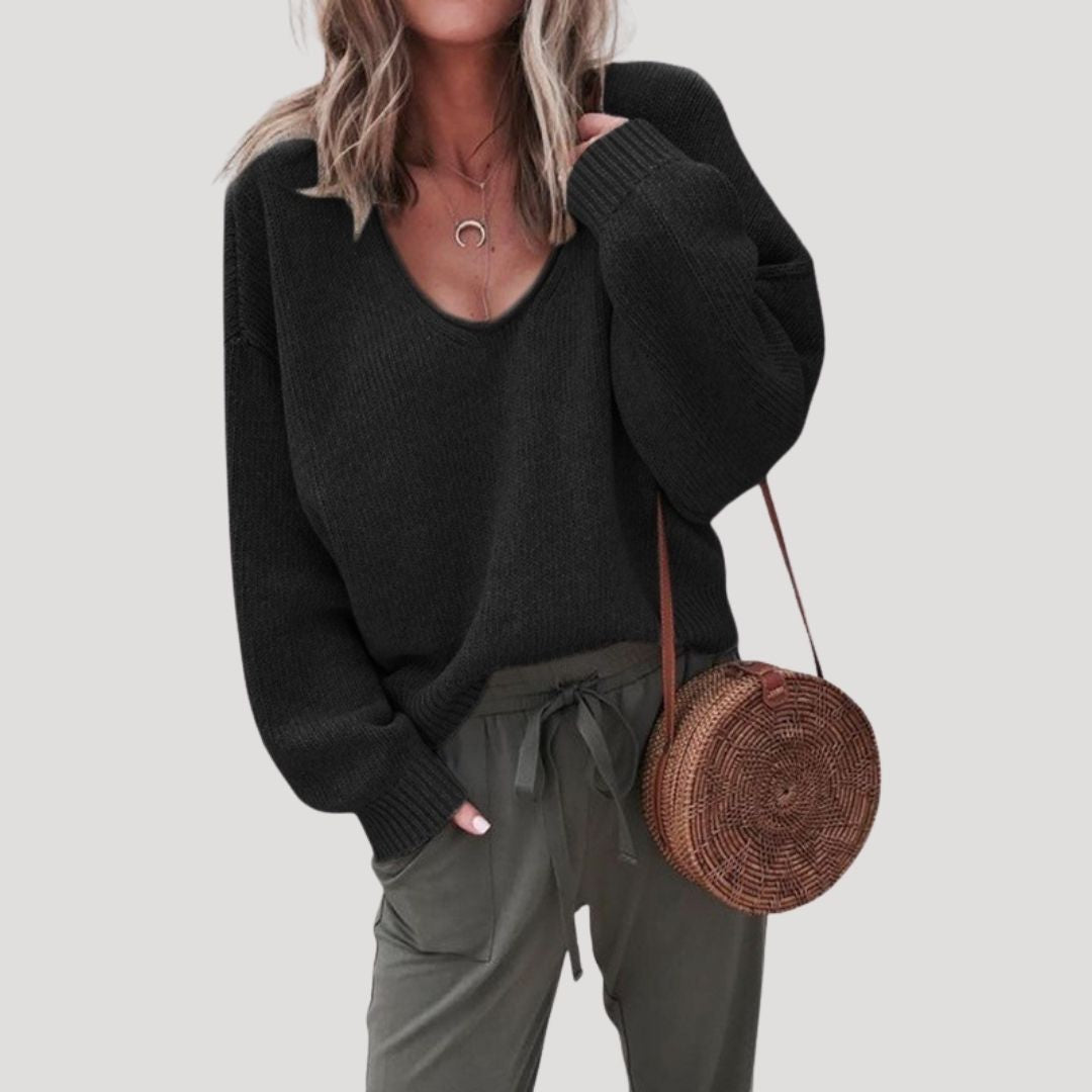 Women's Oversized Sweater Beige Size M Knitted Acrylic Wool 6