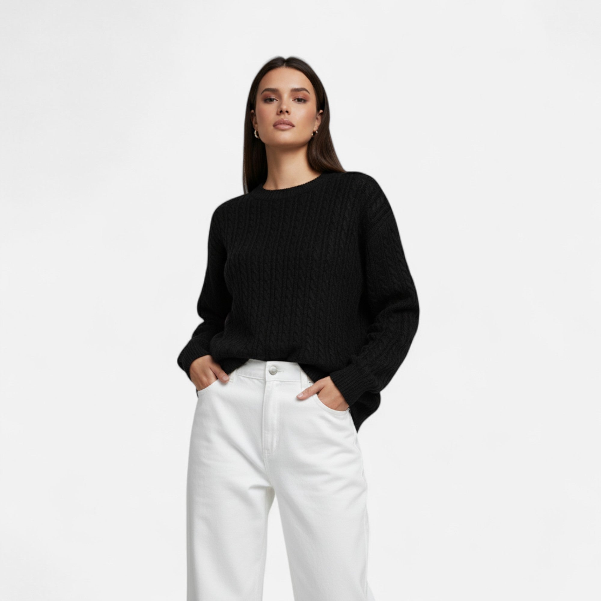 Women's Oversized Sweater – Ribbed Knit – Cozy Winter Essential 1