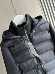 Women's Puffer Jacket Black Size M Lightweight Down Insulation with Hood 2