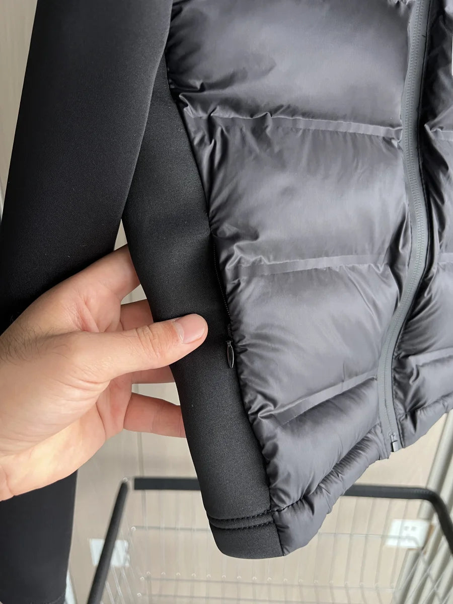 Women's Puffer Jacket Black Size M Lightweight Down Insulation with Hood 3