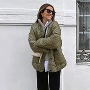 Women's Quilted Puffer Jacket – Long Sleeve Casual Winter Coat for Ultimate Warmth and Comfort 2