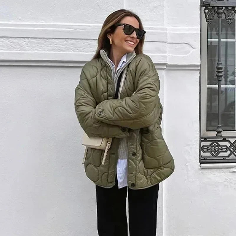 Women's Quilted Puffer Jacket – Long Sleeve Casual Winter Coat for Ultimate Warmth and Comfort 2