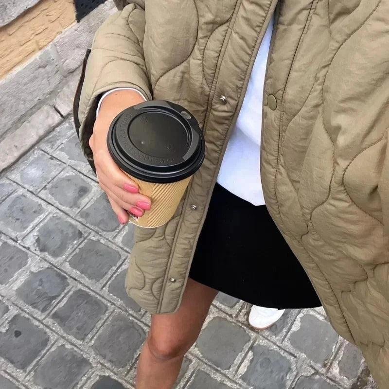 Women's Quilted Puffer Jacket – Long Sleeve Casual Winter Coat for Ultimate Warmth and Comfort 3
