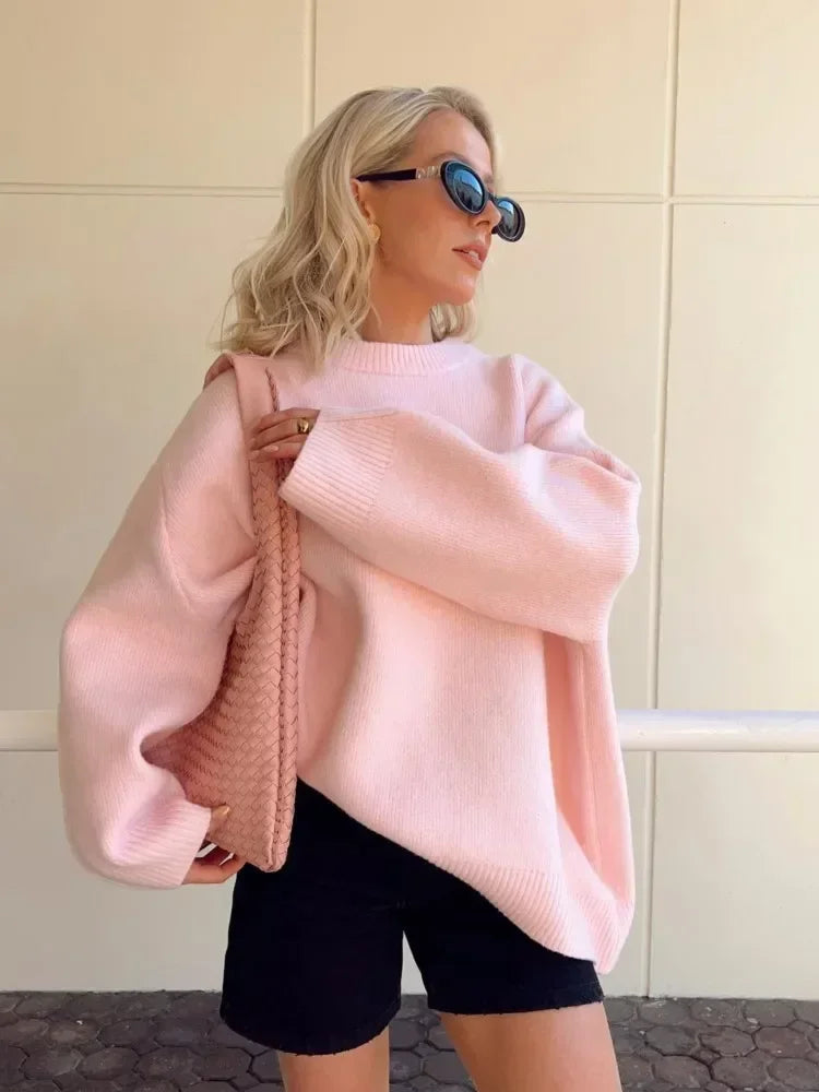 Women's Ribbed Knit Pullover Sweater 1
