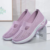 Women's Slip-On Sneakers Gray Size 38 Mesh Breathable Platform Shoes 1