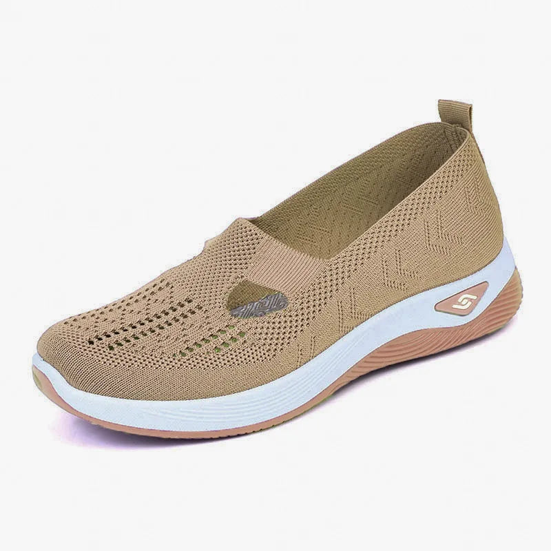 Women's Slip-On Sneakers Gray Size 38 Mesh Breathable Platform Shoes 10