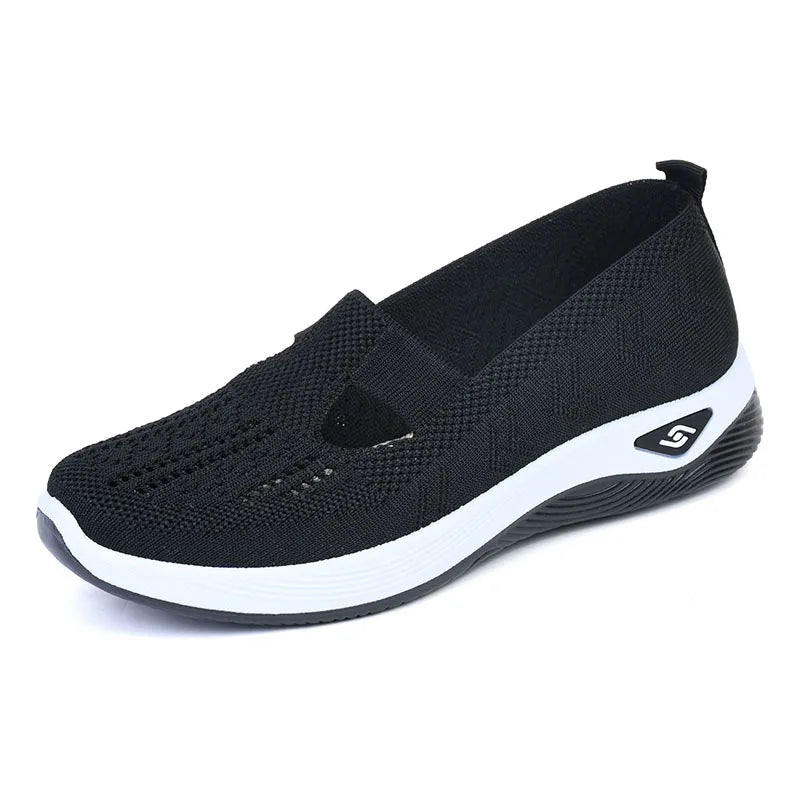Women's Slip-On Sneakers Gray Size 38 Mesh Breathable Platform Shoes 11