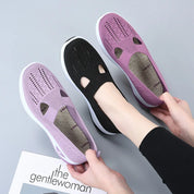 Women's Slip-On Sneakers Gray Size 38 Mesh Breathable Platform Shoes 2