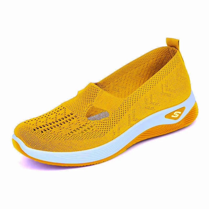Women's Slip-On Sneakers Gray Size 38 Mesh Breathable Platform Shoes 7