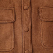 Women's Suede Jacket Coat Brown Size M Soft Fabric 4