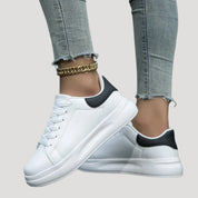 Women's White Sneakers with Chunky Sole – Comfortable Platform Trainers for Everyday Wear 0